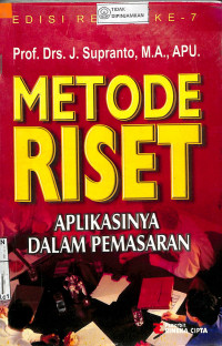 Image of METODE RISET APLIKASINYA DALAM PEMASARAN