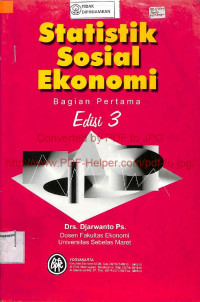 Image of STATISTIK SOSIAL EKONOMI: Bagian Pertama