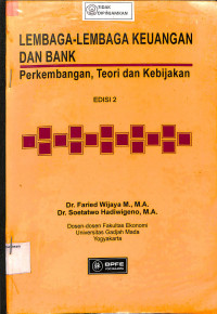 Image of Lembaga-lembaga keuangan dan bank ; perkembangan, teori dan kebijakan