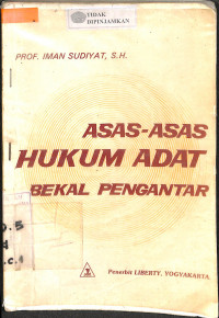 Image of ASAS-ASAS HUKUM ADAT BEKAL PENGANTAR