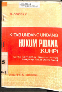 Image of KITAB UNDANG-UNDANG HUKUM PIDANA (KUHP)