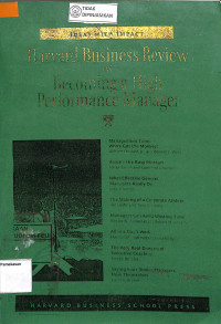 Image of HARVARD BUSINES REVIEW ON BECO MIND A HIGH PERFORMANCE MANAGER