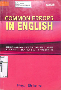 Image of COMMON ERRORS IN ENGLISH : Kesalahan-kesalahan Umum dalam Bahasa Inggris