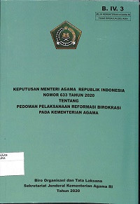Image of KEPUTUSAN MENTERI AGAMA REPUBLIK INDONESIA NOMOR 633 TAHUN 2020 TENTANG PEDOMAN PELAKSANAAN REFORMASI BIROKRASI PADA KEMENTERIAN AGAMA