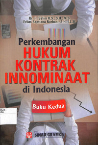 Image of PERKEMBANGAN HUKUM KONTRAK INNOMINAAT DI INDONESIA : Buku Kedua
