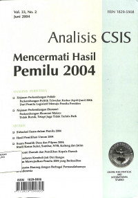 Image of ANALISIS CSIS : Mencermati Hasil Pemilu 2004 Vol. 33 No. 2 Juni 2004