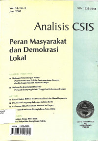 Image of ANALISIS CSIS : Peran Masyarakat dan Demokrasi Lokal Vol. 34 No. 2 Juni 2005