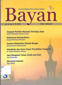 Image of BAYAN : Jurnal Kajian Ilmu - Ilmu Islam Vol. III No. 3 Th. 2014