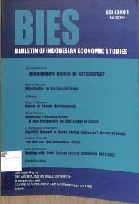 Image of BIES : Bulletin of Indonesian Economic Studies Vol. 40 No. 1 April 2004
