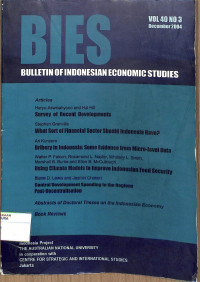 Image of BIES : Bulletin Of Indonesian Economic Studies Vol 40 No 3 December 2004