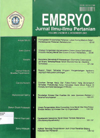 Image of EMBRYO : Jurnal Ilmu-Ilmu Pertanian Volume 2 Nomor 2 Desember 2005