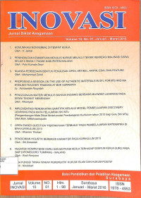 Image of INOVASI : Jurnal Diklat Keagamaan  Volume 10 No. 01 Januari - Maret 2016