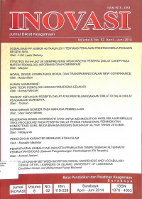 Image of INOVASI : Jurnal Diklat Keagamaan Volum 8 No. 02 April - Juni 2014
