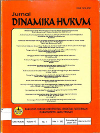 Image of JURNAL DINAMIKA HUKUM Vol. 12 No. 1 Januari 2012