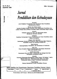 Image of JURNAL PENDIDIKAN DAN KEBUDAYAAN: Vol.15 No. 5 September 2009