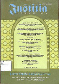 Image of JUSTITIA ISLAMICA: Jurnal kajian hukum dan sosial Vol.12 No.2 juli-desember 2015