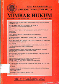 Image of MIMBAR HUKUM : Jurnal Berkala Fakultas Hukum Gadjah Mada Vol. 23 No. 3 Oktober 2011