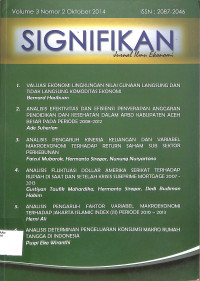 Image of SIGNIFIKAN : Jurnal Ilmu Ekonomi Volume 3 Nomor 1 April 2014