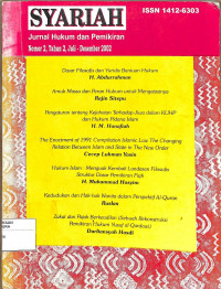 Image of SYARIAH: Jurnal Hukum Dan Pemikiran Nomer 2 Tahun 2 Juli-Desember 2002