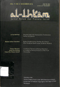 Image of AL-IHKAM : Jurnal Hukum dan Pranata Sosial Vol. 11 No. 2 Desember 2016