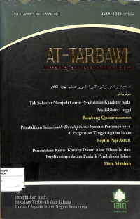 Image of AT-TARBAWI: Jurnal Kajian Kependidikan Islam Vol.11 No. 1 Mei-Oktober 2012