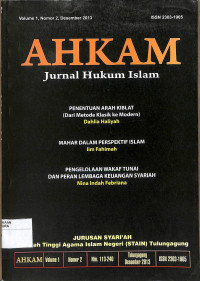 Image of AHKAM : Jurnal Hukum islam, Volume 1, Nomor 2, Desember 2013